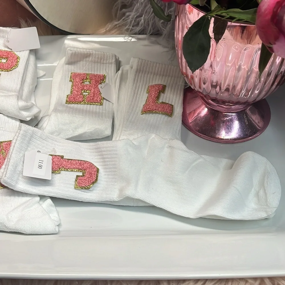 🎀GIRLS VARSITY LETTER SOCKS - Picture 3 of 5